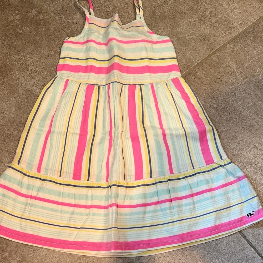 Vineyard Vines Pink and Yellow Striped Kids Dress